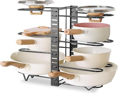 Adjustable 8-Tier Pan Rack Pot Organizer cover