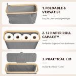 Toilet Paper Storage Basket Holds (Grey) alternate 4