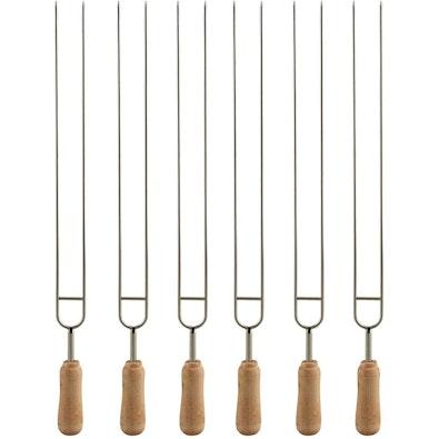 6-Pack BBQ Skewers with Wood Handles