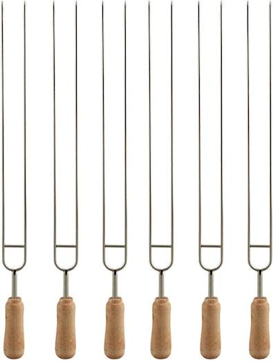 6-Pack BBQ Skewers with Wood Handles cover