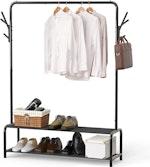 Garment Rack with Shelves & Hooks