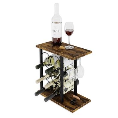 Wine Rack Countertop Wooden & Metal cover