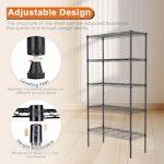 5-Tier Adjustable Metal Storage Shelves Wire Rack alternate 5