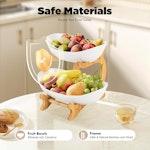 2-Tier Ceramic Fruit Bowl Basket with Bamboo alternate 5