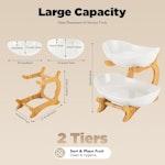 2-Tier Ceramic Fruit Bowl Basket with Bamboo alternate 8