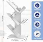 5-Tier Tree Bookshelf Storage Rack (White) alternate 2