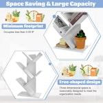 5-Tier Tree Bookshelf Storage Rack (White) alternate 6