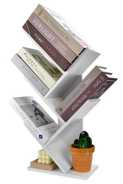 5-Tier Tree Bookshelf Storage Rack (White) cover
