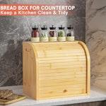 Large Bamboo Bread Box Storage Organizer alternate 5