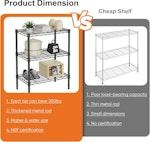3-Tier Adjustable Metal Storage Shelves Wire Rack alternate 4