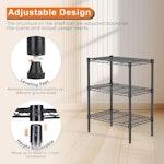 3-Tier Adjustable Metal Storage Shelves Wire Rack alternate 5