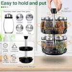 Rotating Spice Rack Organizer with 16 Glass Jars alternate 3