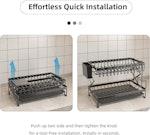 2-Tier Dish Drying Rack with Drainage Tray (Black) alternate 3