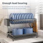 2-Tier Dish Drying Rack with Drainage Tray (Black) alternate 5
