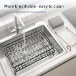 2-Tier Dish Drying Rack with Drainage Tray (Black) alternate 6