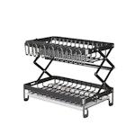 2-Tier Dish Drying Rack with Drainage Tray (Black) alternate 8