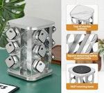 Rotating Spice Rack Organizer with 20 Glass Jars alternate 1