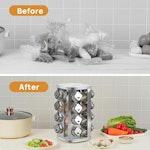 Rotating Spice Rack Organizer with 20 Glass Jars alternate 3