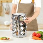Rotating Spice Rack Organizer with 20 Glass Jars alternate 6