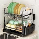2-Tier Large Dish Drying Rack (Black) alternate 8