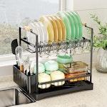2-Tier Large Dish Drying Rack (Black) alternate 1