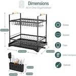 2-Tier Large Dish Drying Rack (Black) alternate 2