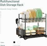 2-Tier Large Dish Drying Rack (Black) alternate 3