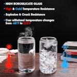 12-Pack Glass Cups with Bamboo Lids & Straws alternate 3