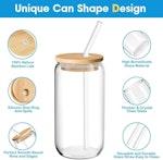 12-Pack Glass Cups with Bamboo Lids & Straws alternate 4