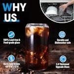 12-Pack Glass Cups with Bamboo Lids & Straws alternate 5