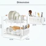 2-Tier Large Dish Drying Rack (White) alternate 3