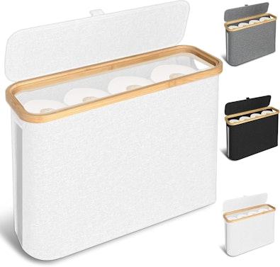 Toilet Paper Storage Basket (White) cover