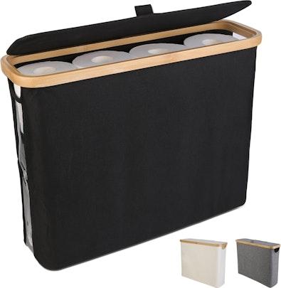 Toilet Paper Storage Basket (Black) cover