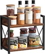 2-Tier Countertop Shelf Organizer Rustic Wood alternate 1