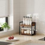 2-Tier Countertop Shelf Organizer Rustic Wood alternate 5