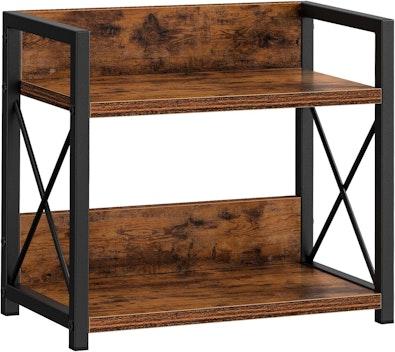 2-Tier Countertop Shelf Organizer Rustic Wood cover