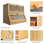 Double Layer Bamboo Bread Box alternate 8
