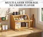 Double Layer Bamboo Bread Box alternate 3
