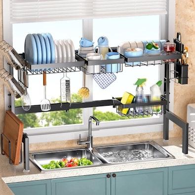 Adjustable Over the Sink Dish Drying Rack cover