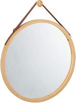 Bamboo Wall Mirror with Leather Strap thumbnail
