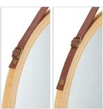Bamboo Wall Mirror with Leather Strap alternate 3