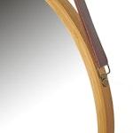 Bamboo Wall Mirror with Leather Strap alternate 4