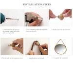 Bamboo Wall Mirror with Leather Strap alternate 8