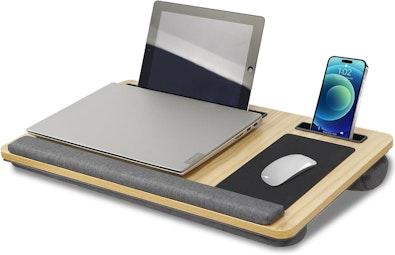 Oversized Portable Lap Desk with Cushion (Black) cover
