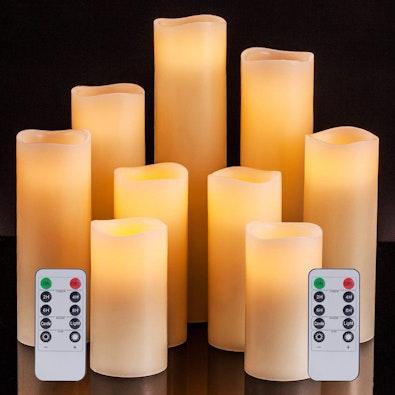 9-Pack LED Flameless Candles with Timer cover