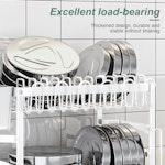 2-Tier Dish Drying Rack with Drainage Tray (White) alternate 4