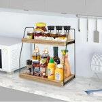2-Tier Wooden Coffee Station Rack Organizer alternate 4