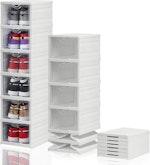 6-Tier Stackable Shoe Storage Box Organizer alternate 1