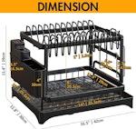 2-Tier Dish Drying Rack with Drainage Tray (Black) alternate 1