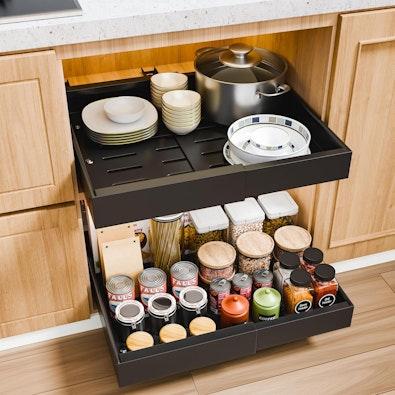 Pack Pull Out Cabinet Organizer Expandable (Black) cover